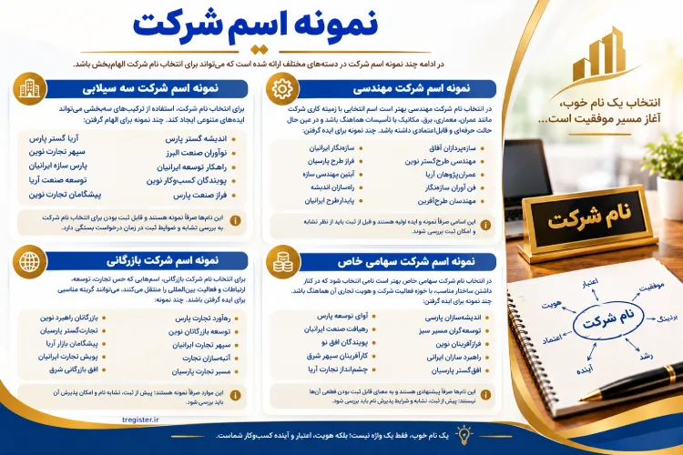 نمونه انتخاب نام شرکت
