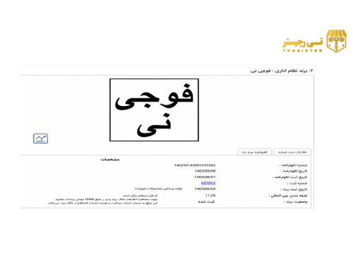فروش برند فوجی نی ثبت شده مواد غذایی