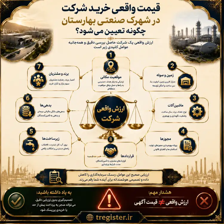 قیمت خرید شرکت در شهرک صنعتی بهارستان چگونه تعیین میشود؟