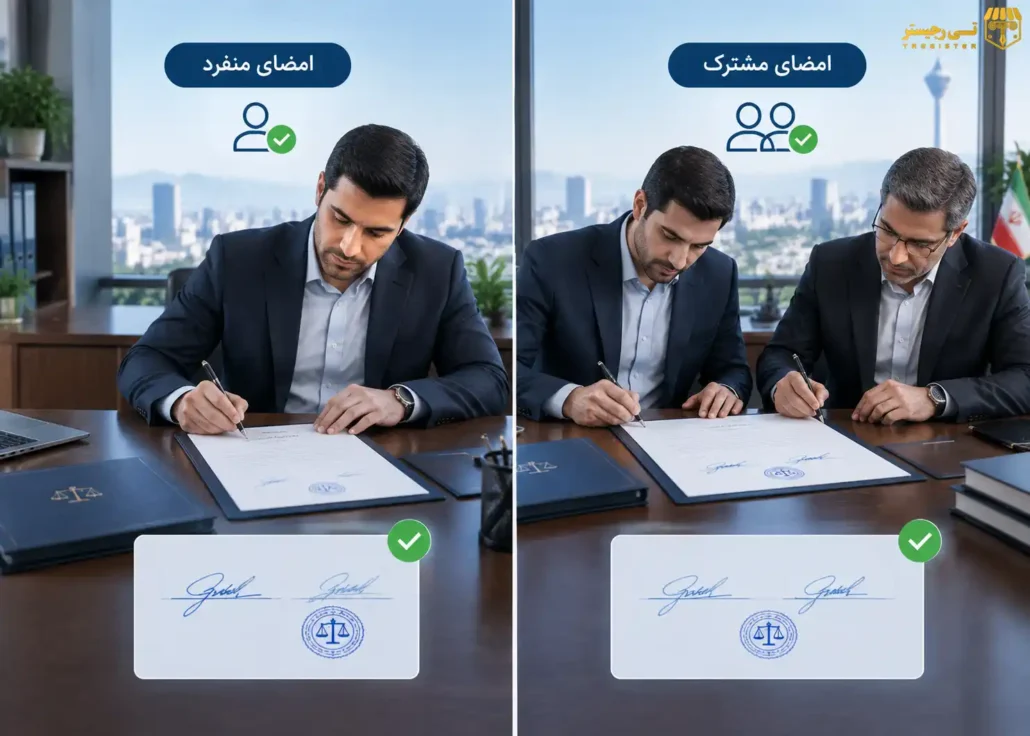 تفاوت امضای منفرد و مشترک چیست؟